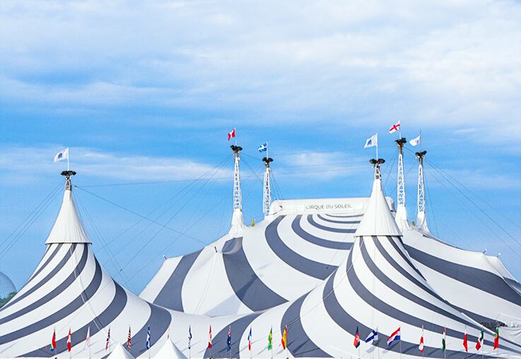 Cirque du Soleil black and white tent