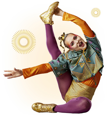 An acrobat from Cirque du Soleil
