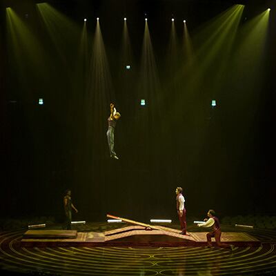 The teeterboard act from the show Corteo