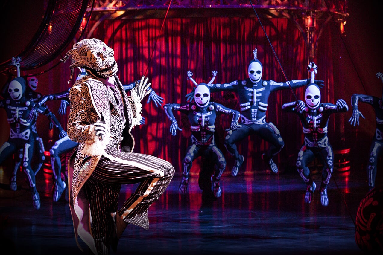 The Skeleton Dance act from KOOZA