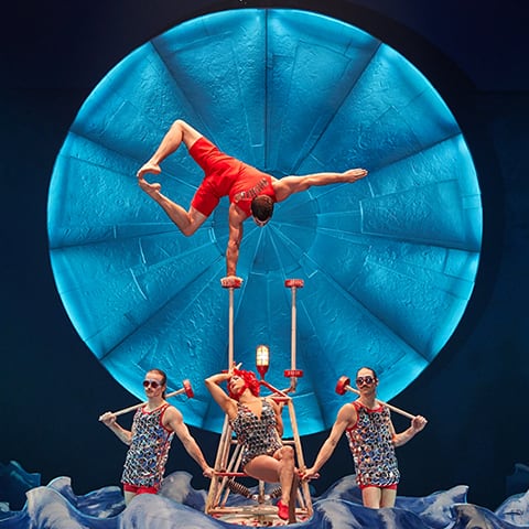 Numéro d'équilibre sur cannes du spectacle LUZIA