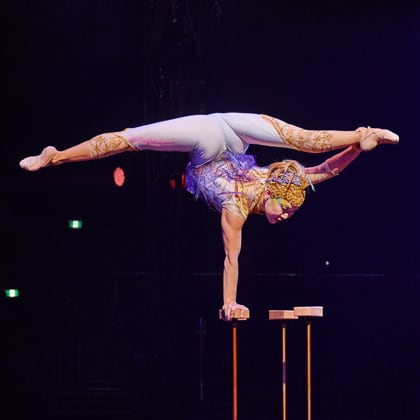 Numéro Équilibre du spectacle Alegria du Cirque du Soleil