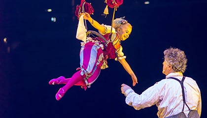 Helium Dance act from the show CORTEO by Cirque du Soleil