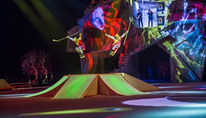 Hockey ramps act from the show Crystal by Cirque du Soleil