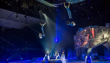 Pendulant poles act from the show Crystal by Cirque du Soleil